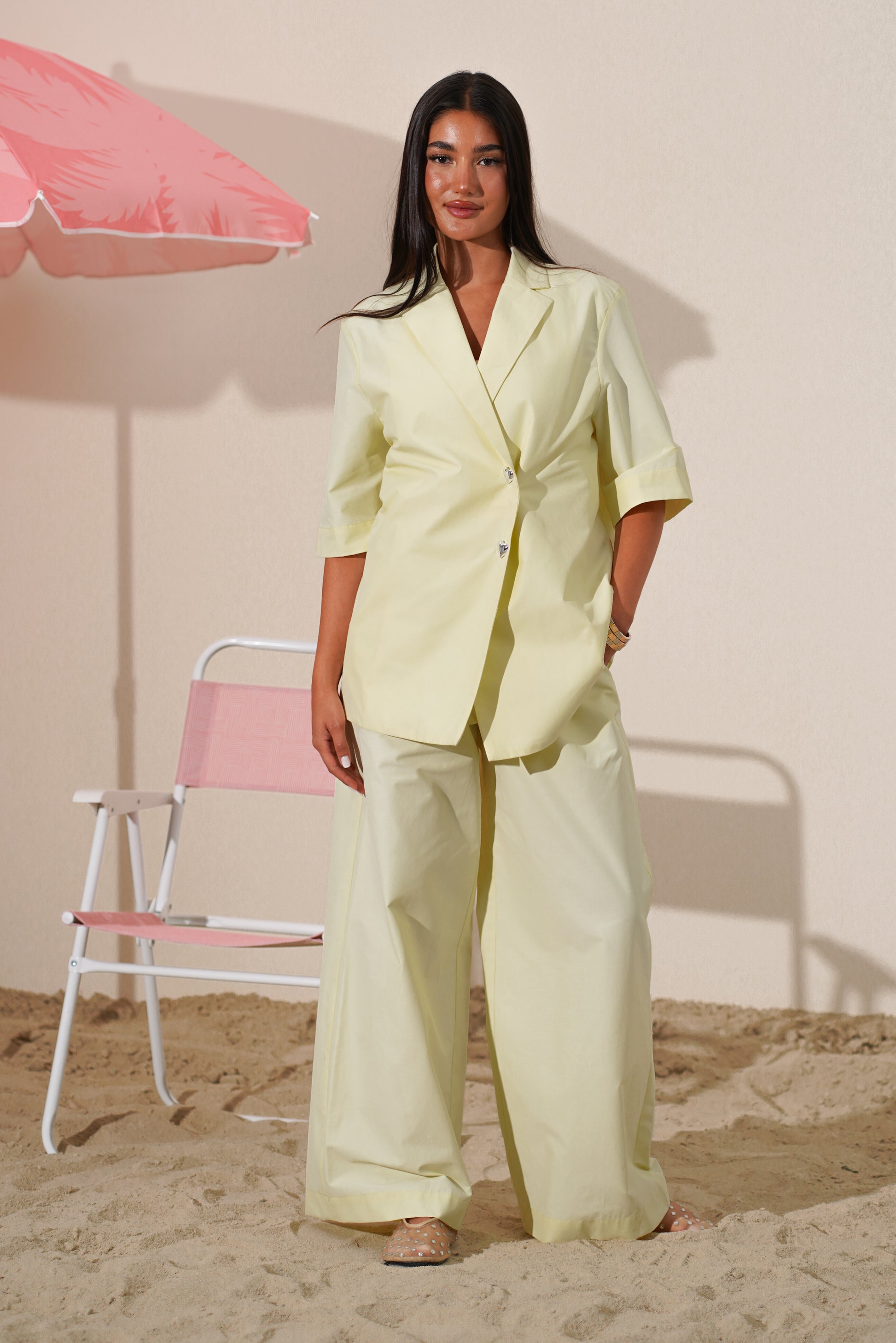 Short-Sleeve Blazer and pants Set