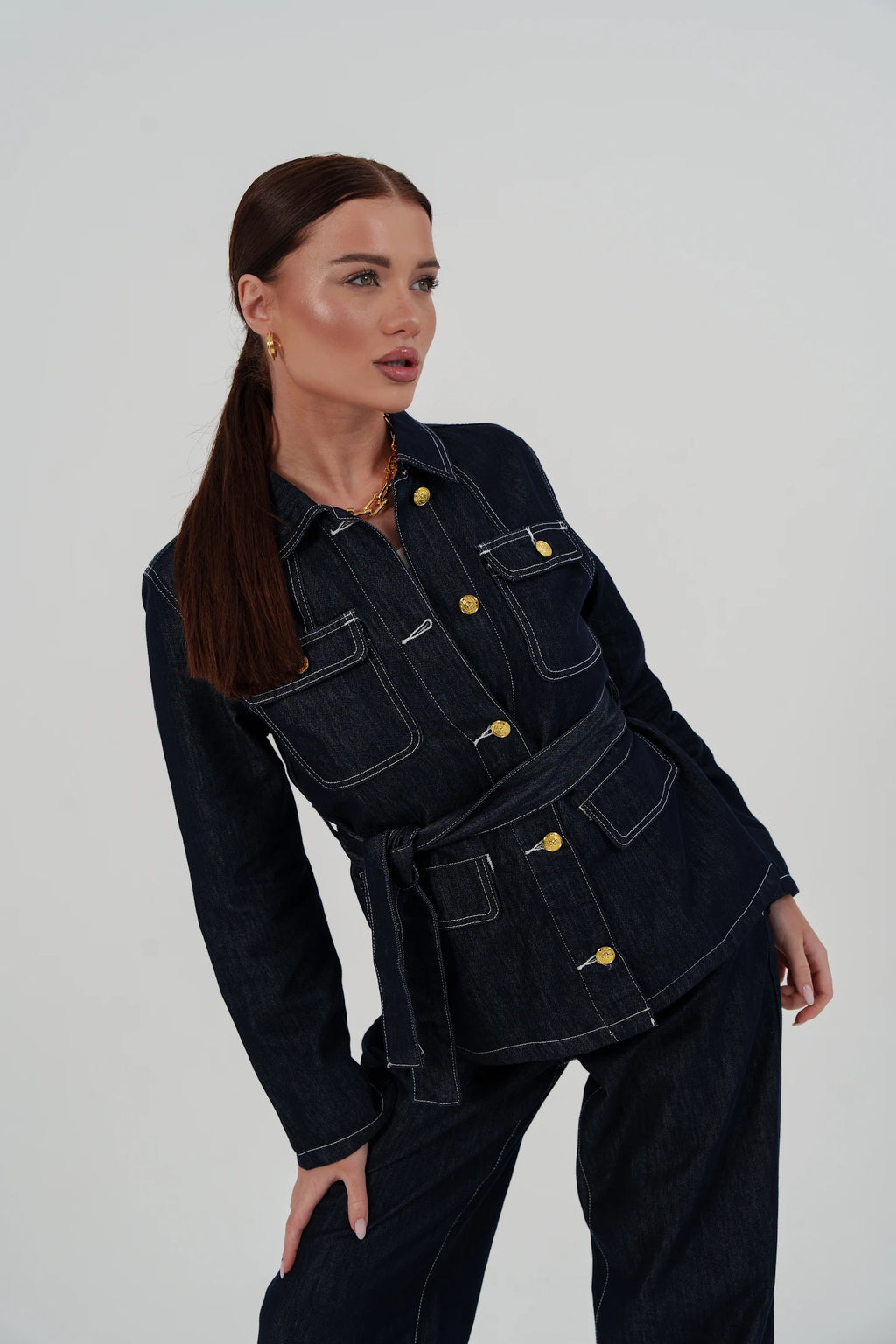 Denim Set – Gold Detail