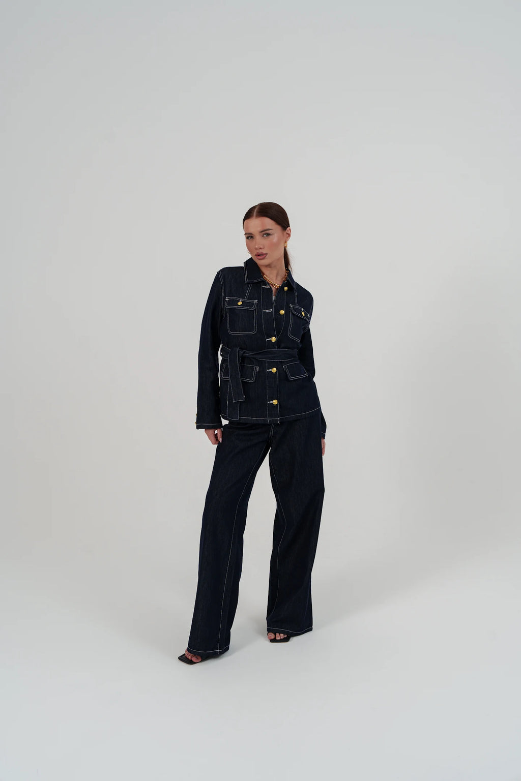 Denim Set – Gold Detail