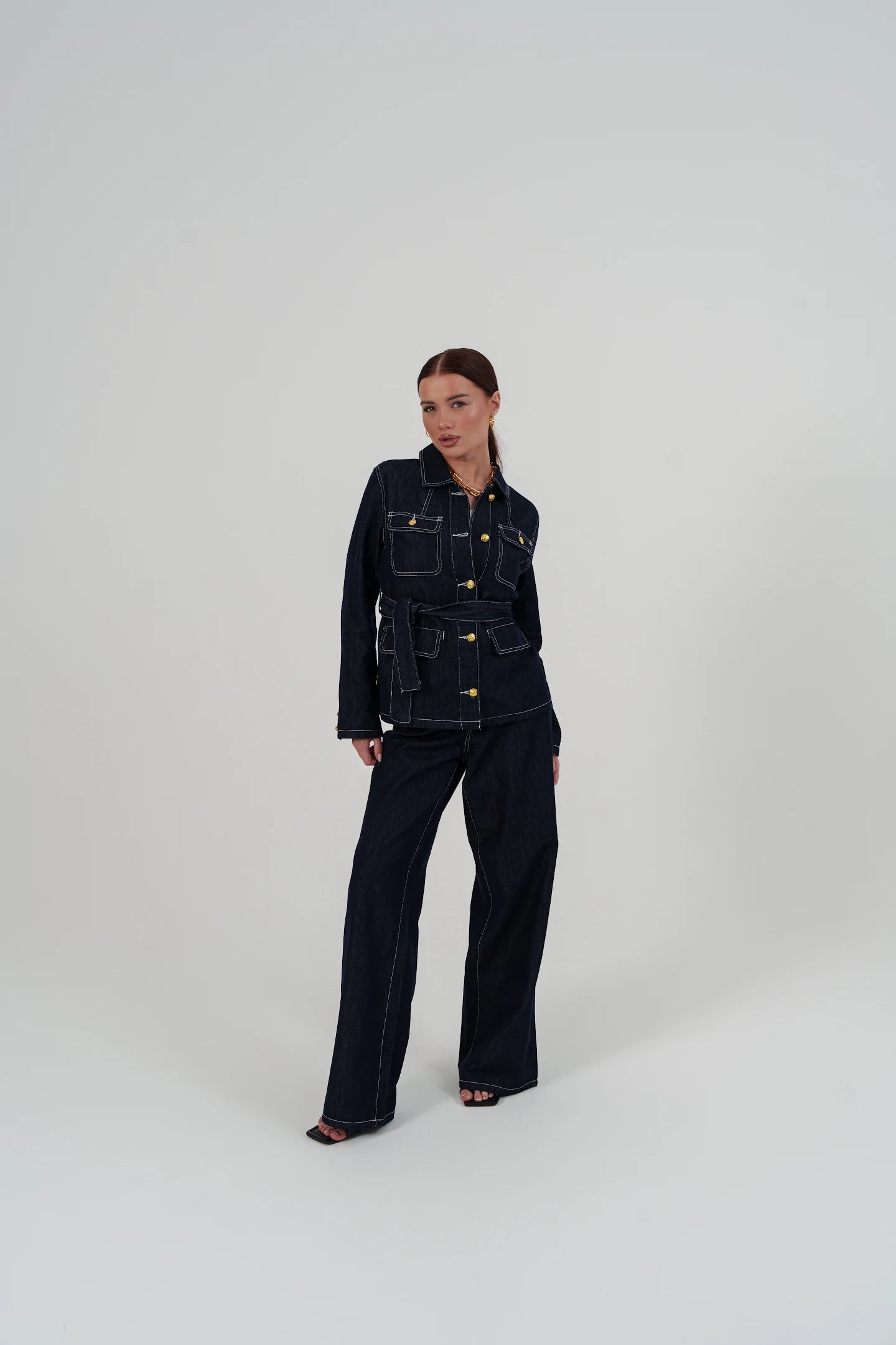 Denim Set – Gold Detail