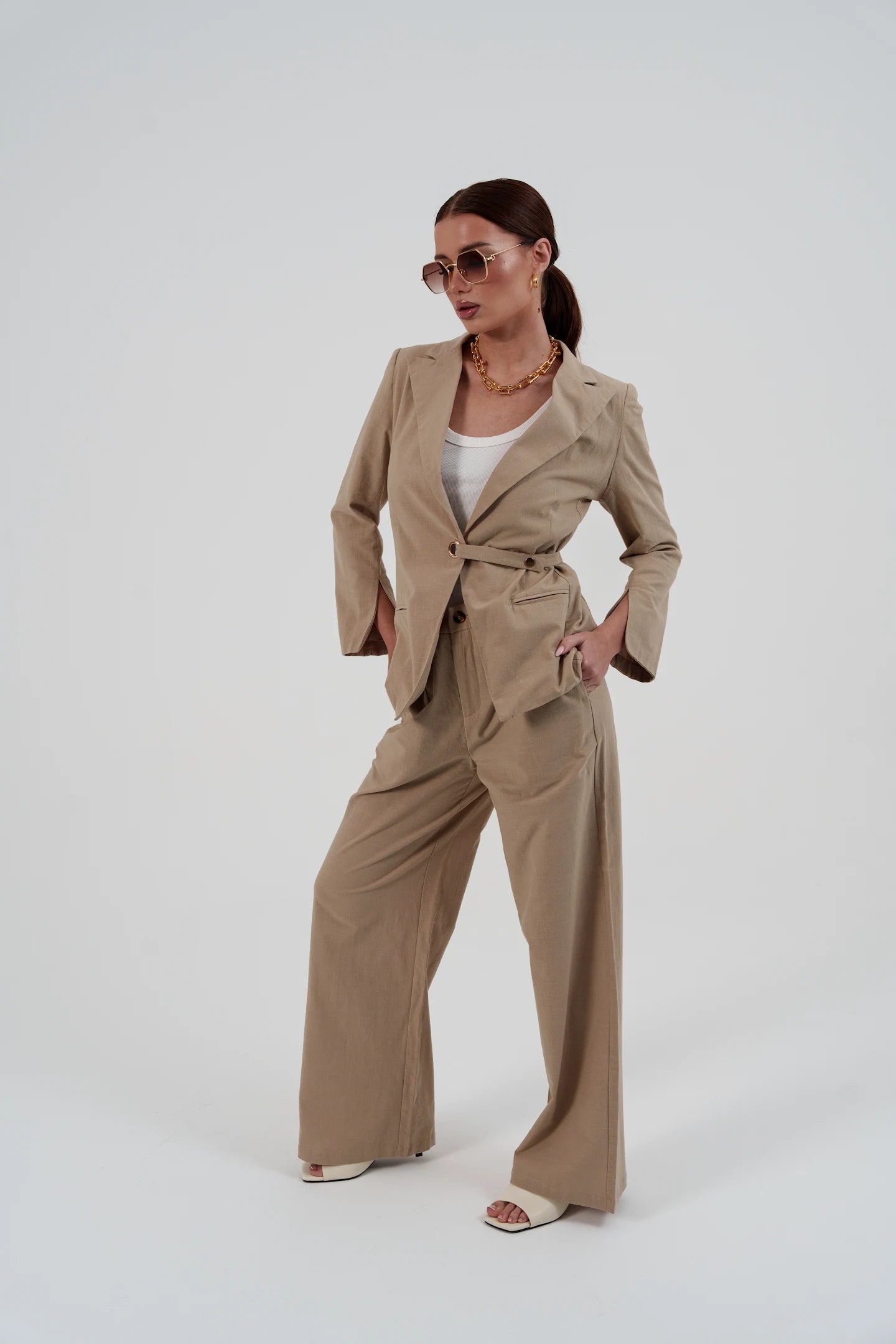 Beige Suit Set