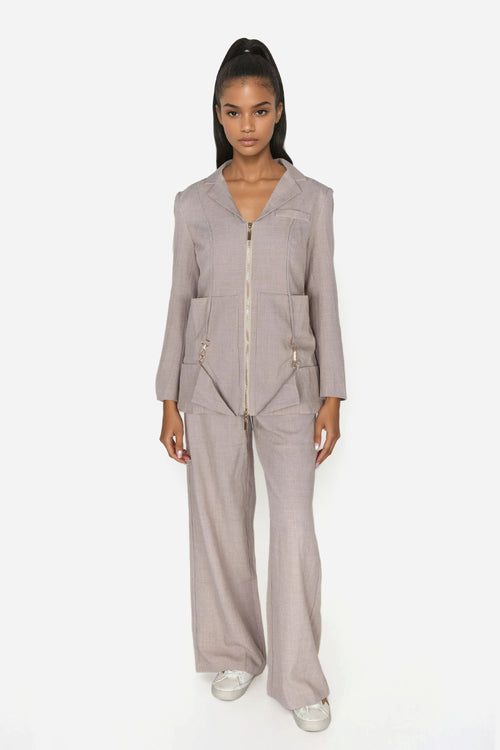 Beige Suit Set with pocket