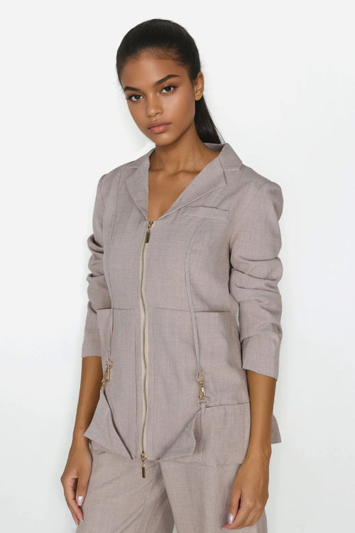 Beige Suit Set with pocket