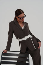 suit set with white belt