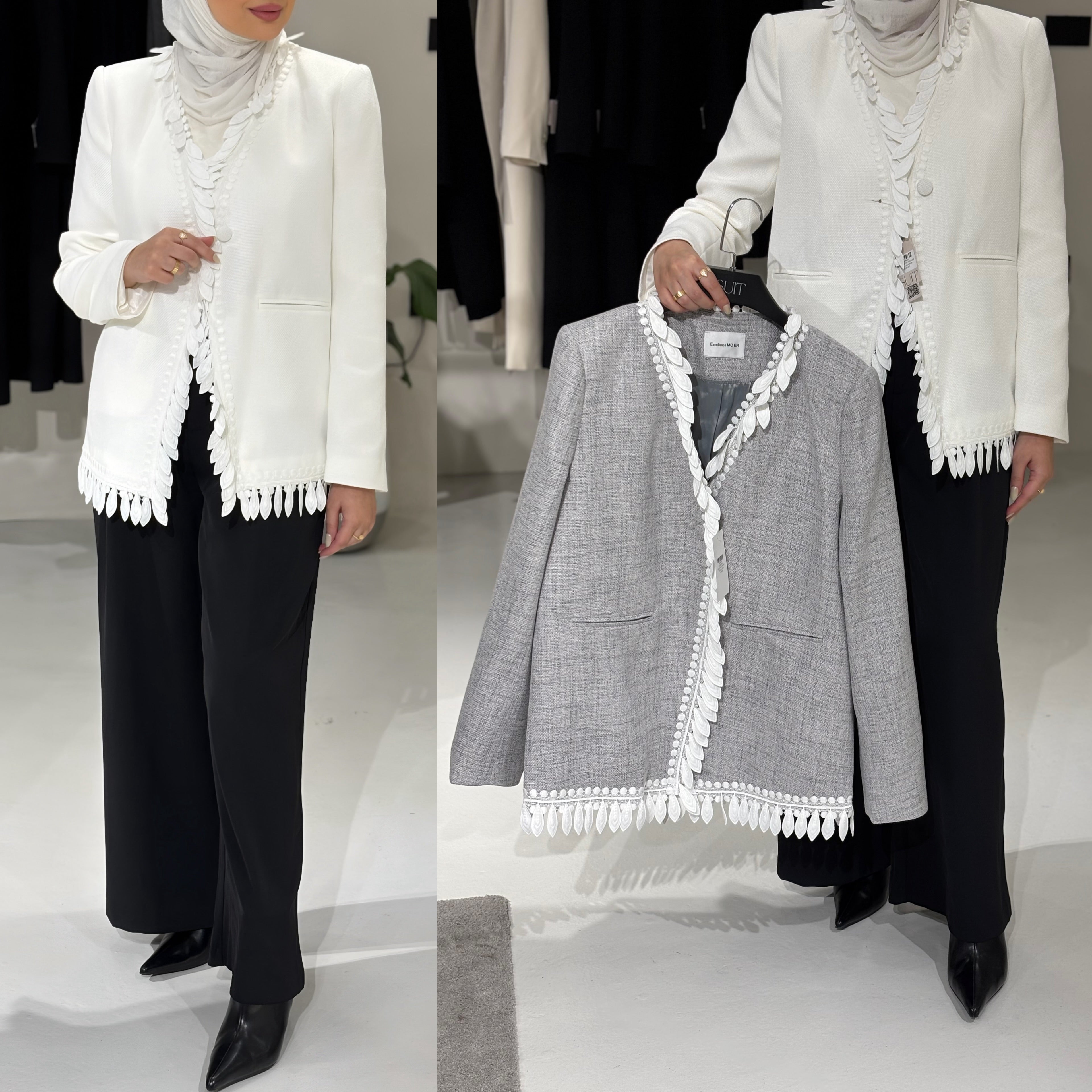 BLAZER WITH FEATHER STYLE