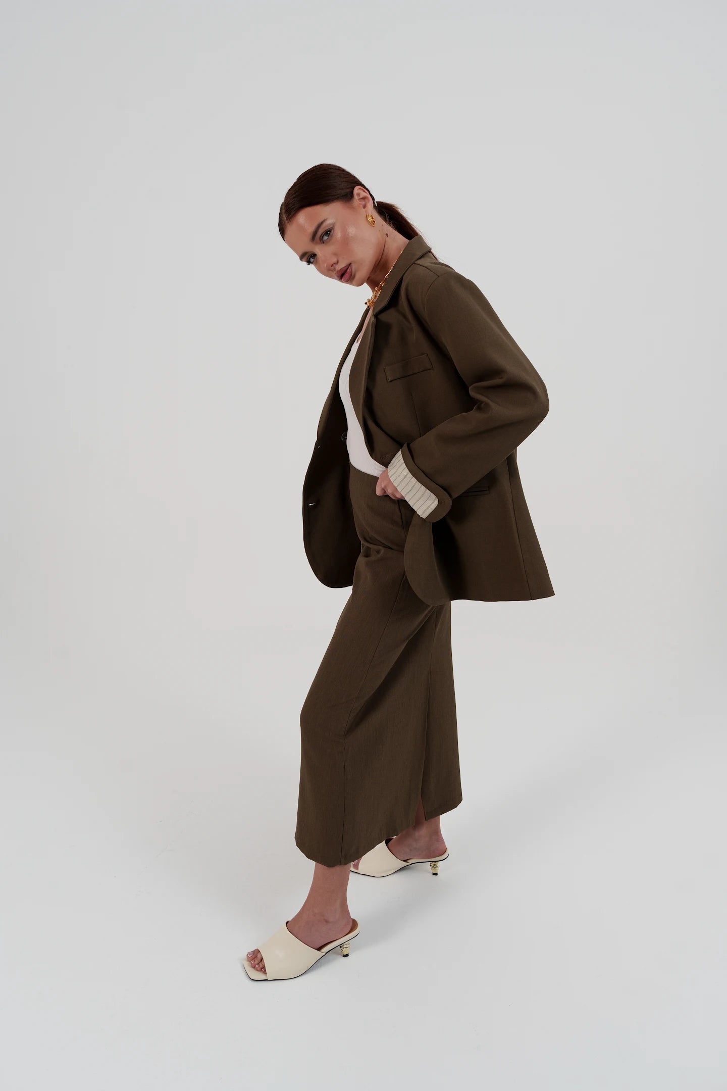 Blazer and long skirt