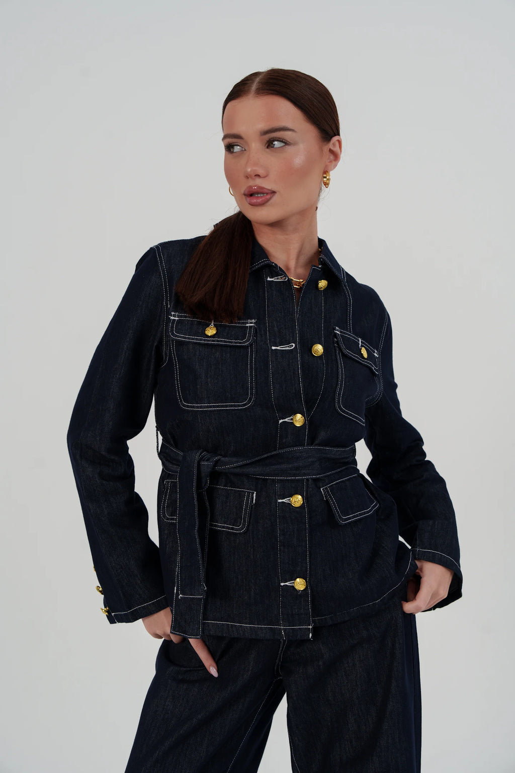 Denim Set – Gold Detail