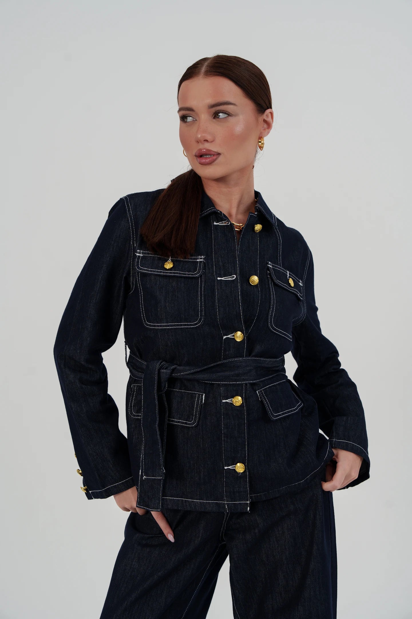 Denim Set – Gold Detail