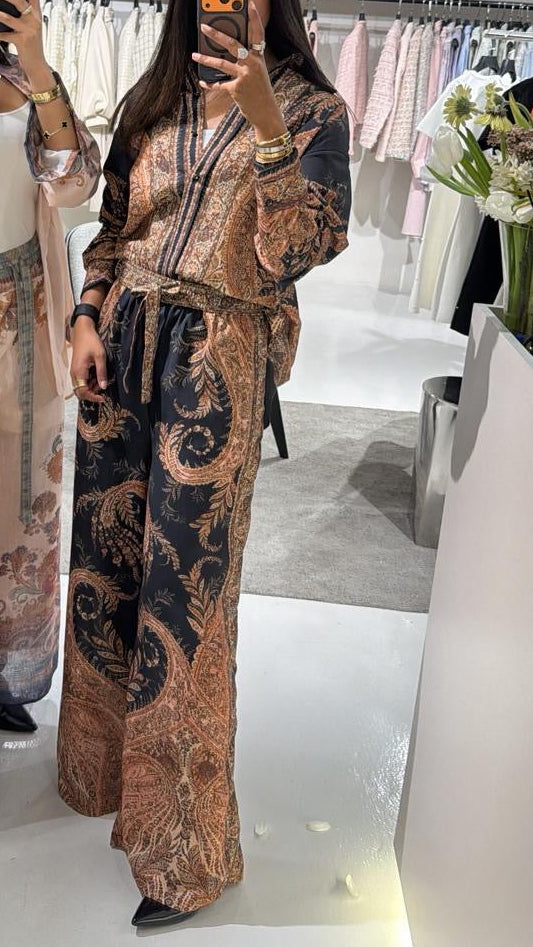 BLACK BROWN FLORAL 9119