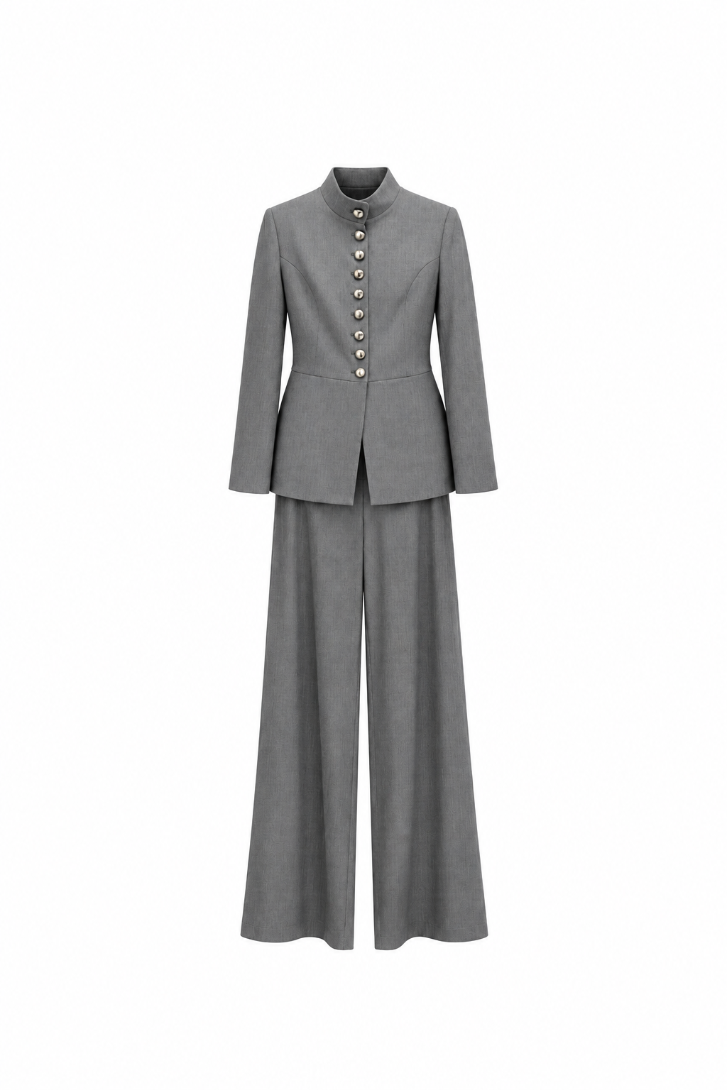 Women's Gray Button-Up Suit – 100027