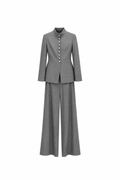 Women's Gray Button-Up Suit – 100027