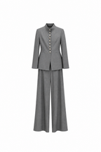 Women's Gray Button-Up Suit – 100027
