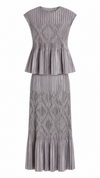 Women's Pleated Top & Skirt Set – 786