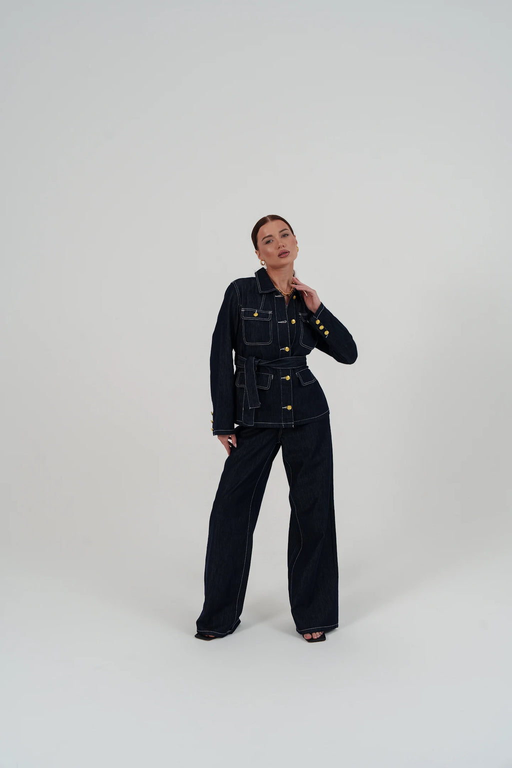 Denim Set – Gold Detail