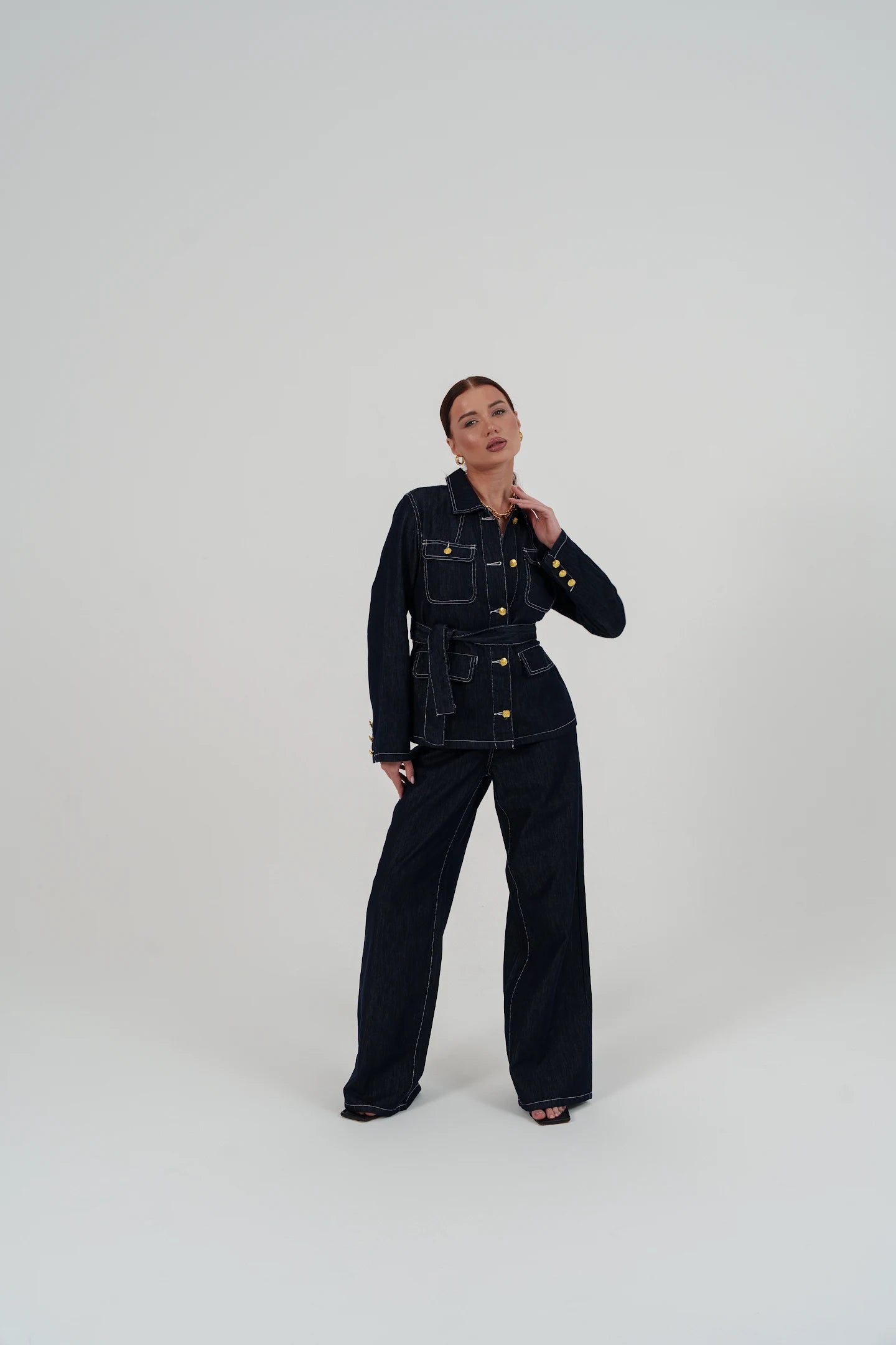 Denim Set – Gold Detail