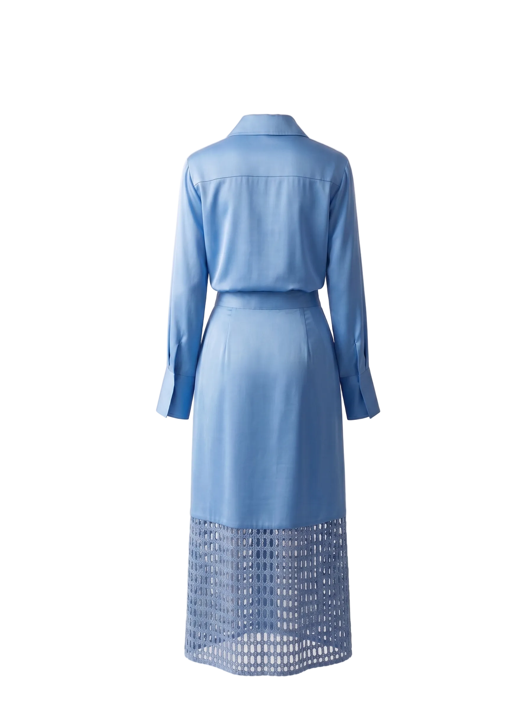 Satin set with Macrame Skirt