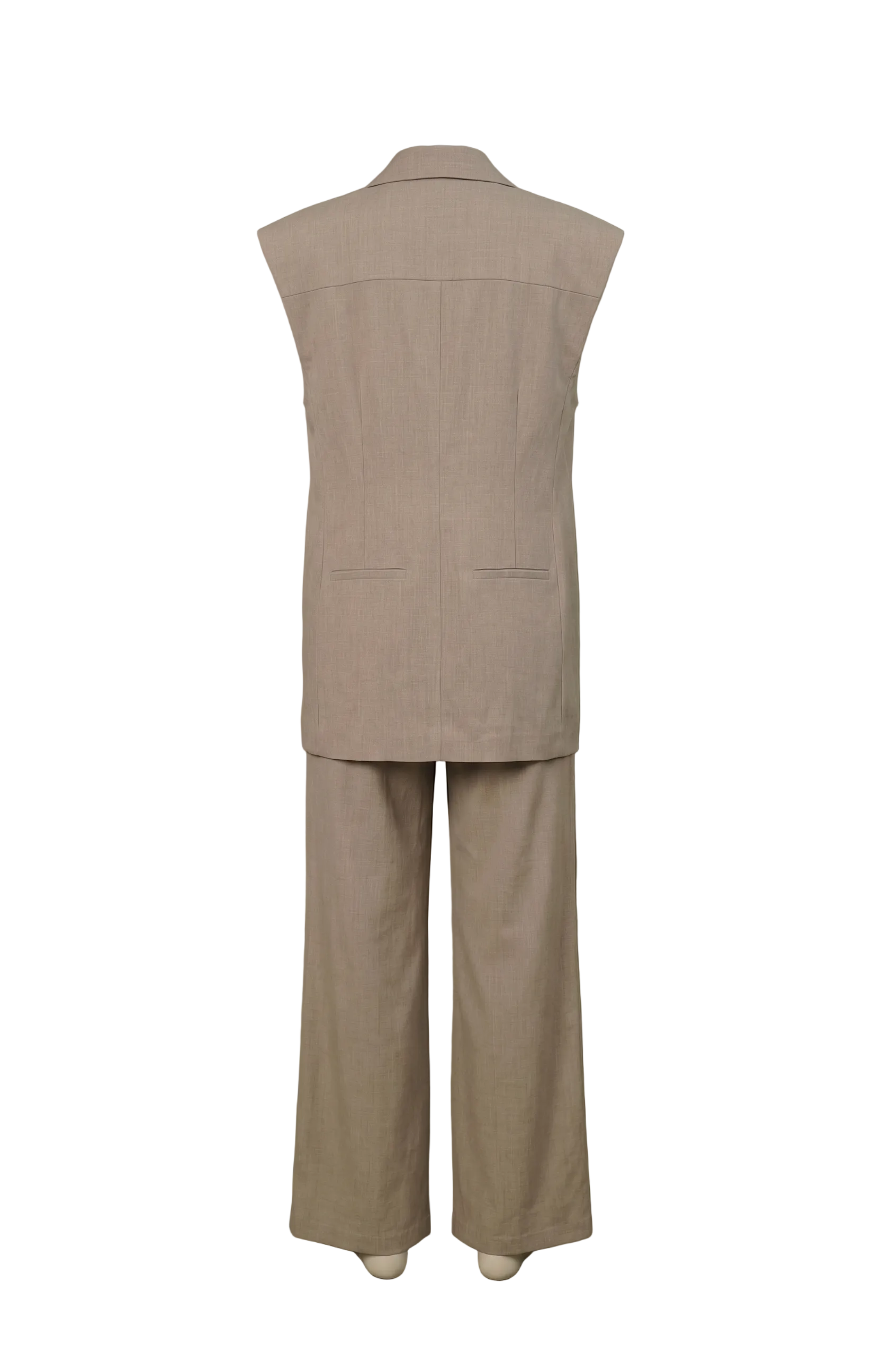 Vest biege with white stitch Set