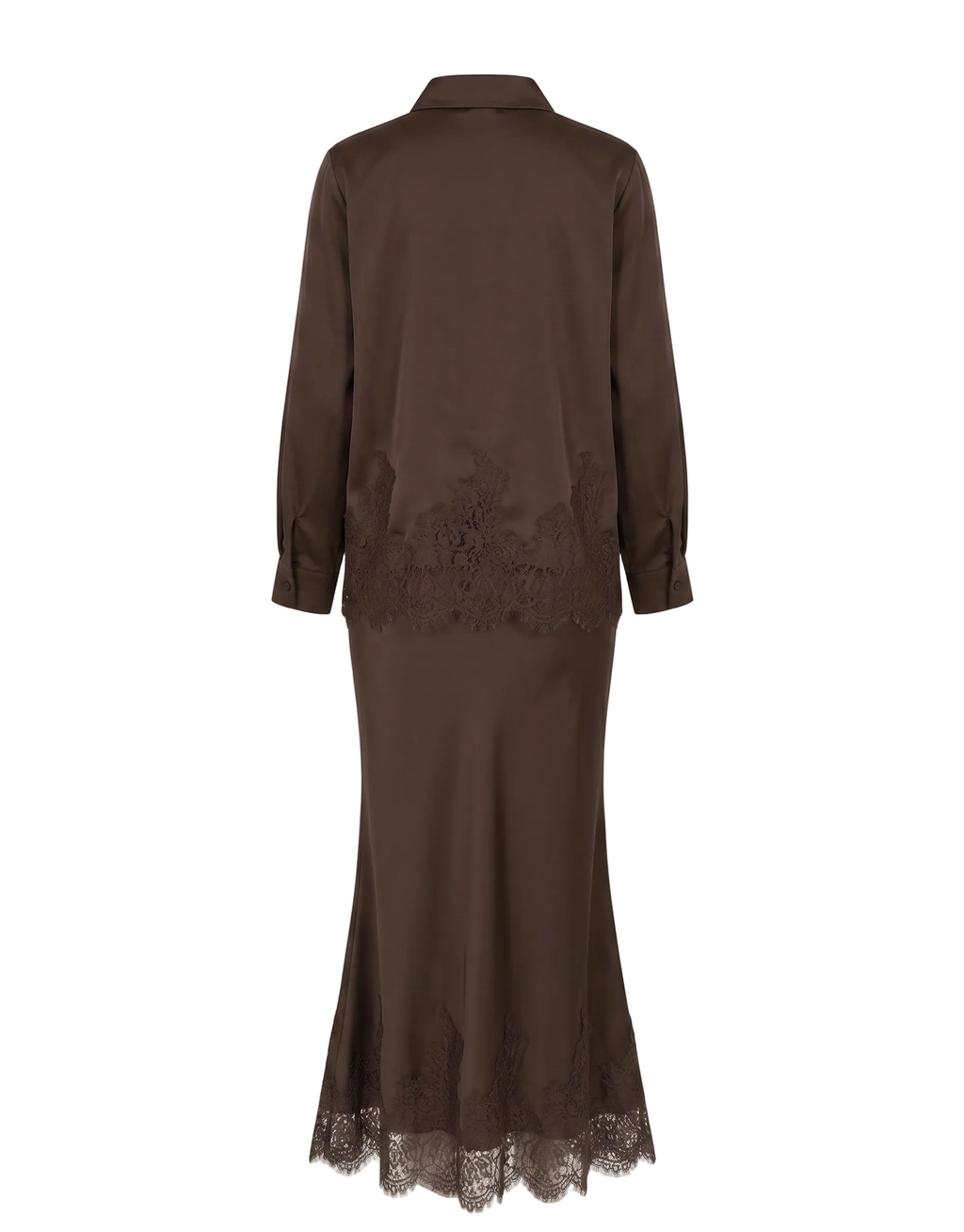 SILK TOP AND SKIRT W DANTEL
