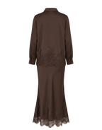 SILK TOP AND SKIRT W DANTEL