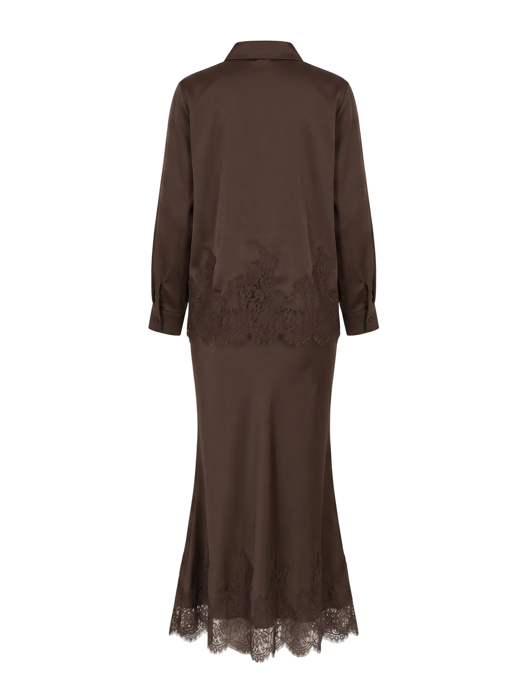 SILK TOP AND SKIRT W DANTEL