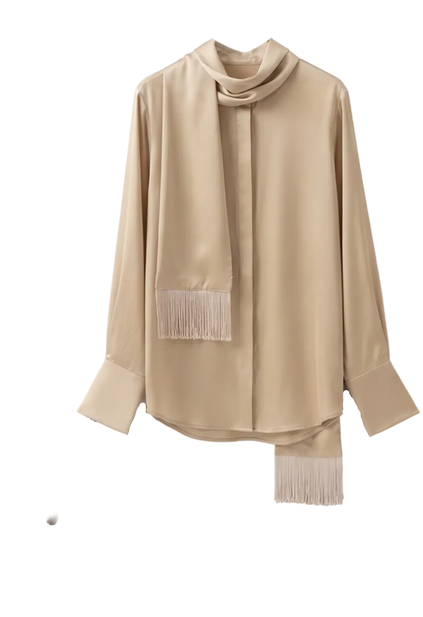 Silk Top with Scarf & Skirt 697