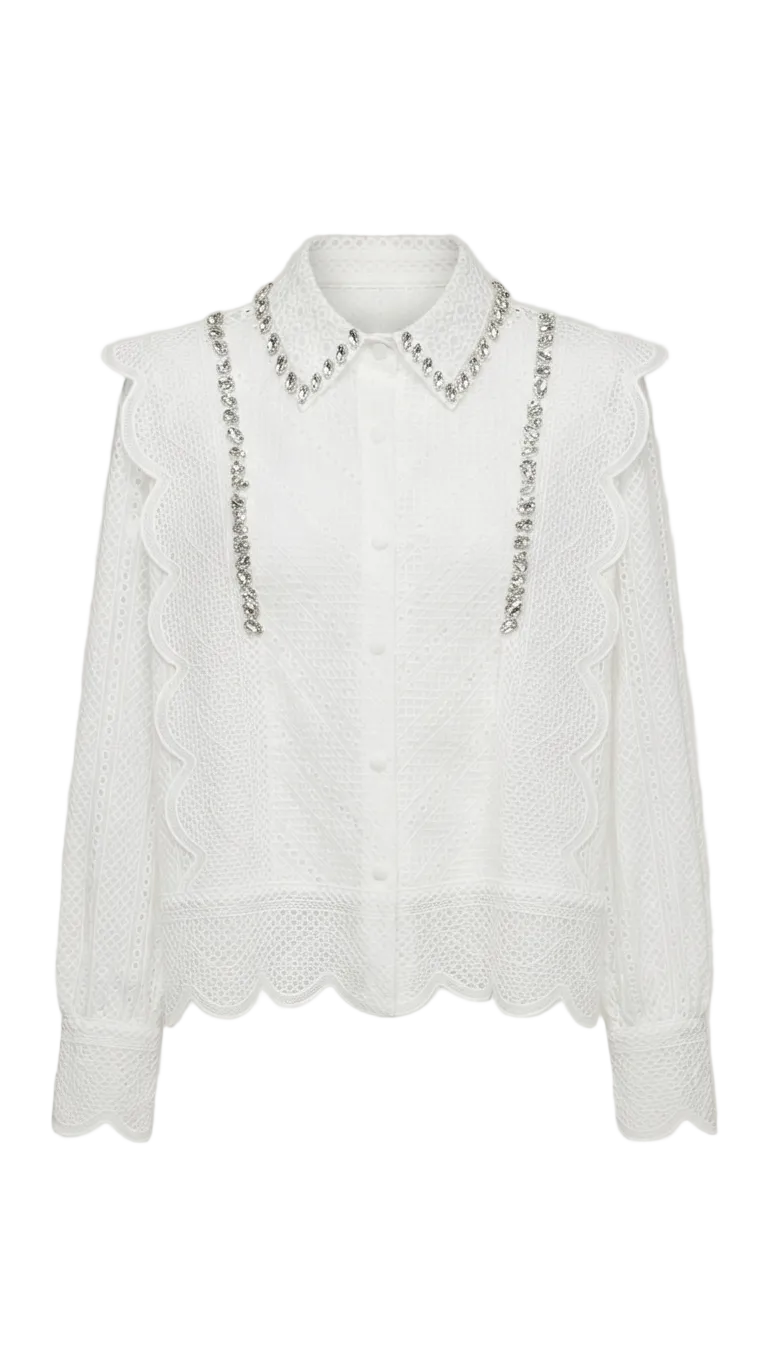 Eyelet Top with Crystal 89186