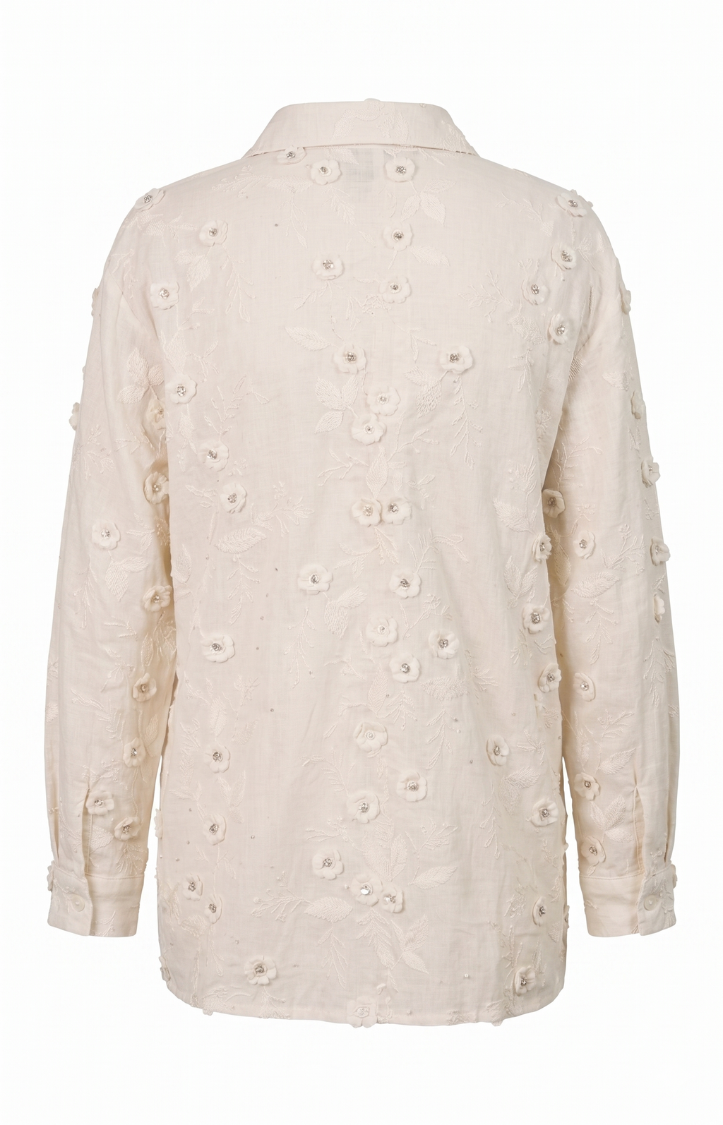 Shirt floral strass off white