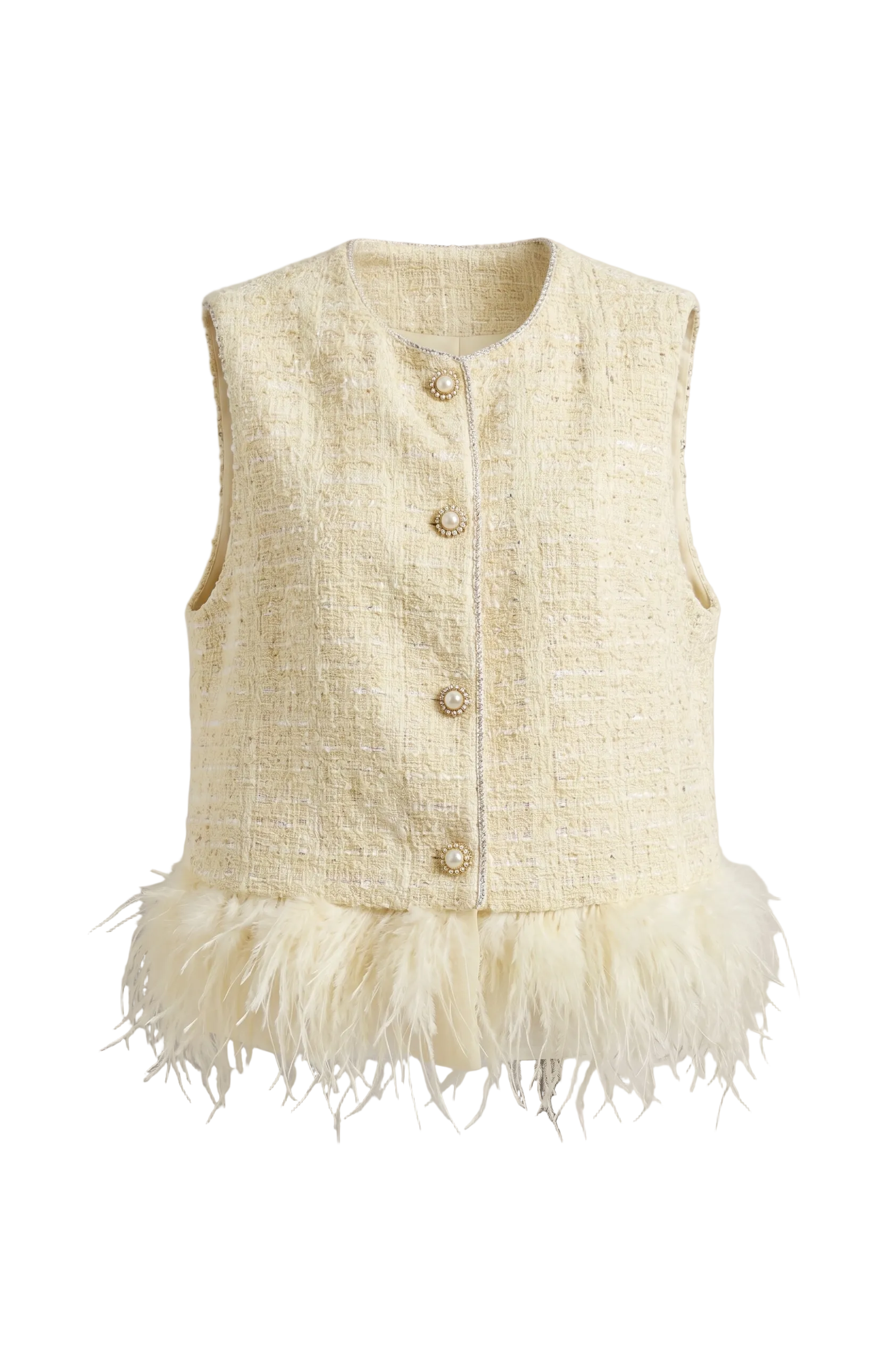 TWEED FEATHER VEST C9009