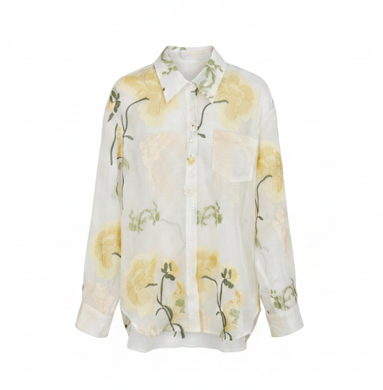 Shirt with yellow flower and short