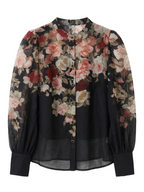 BLK FLORAL WHITE WITH SKIRT  9336