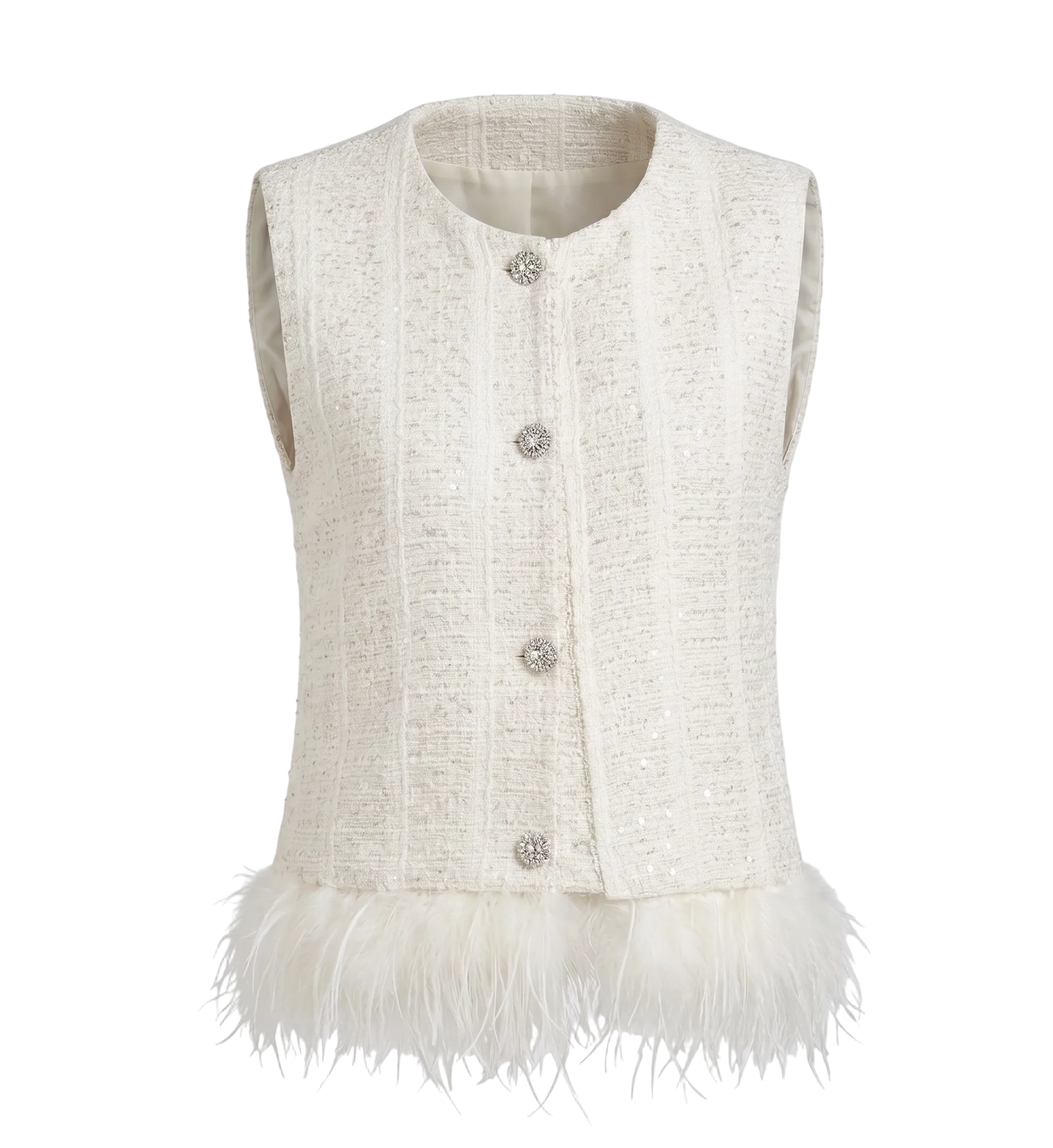 TWEED FEATHER VEST C9009