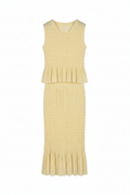 Shirred  Pleated Top & Skirt 073