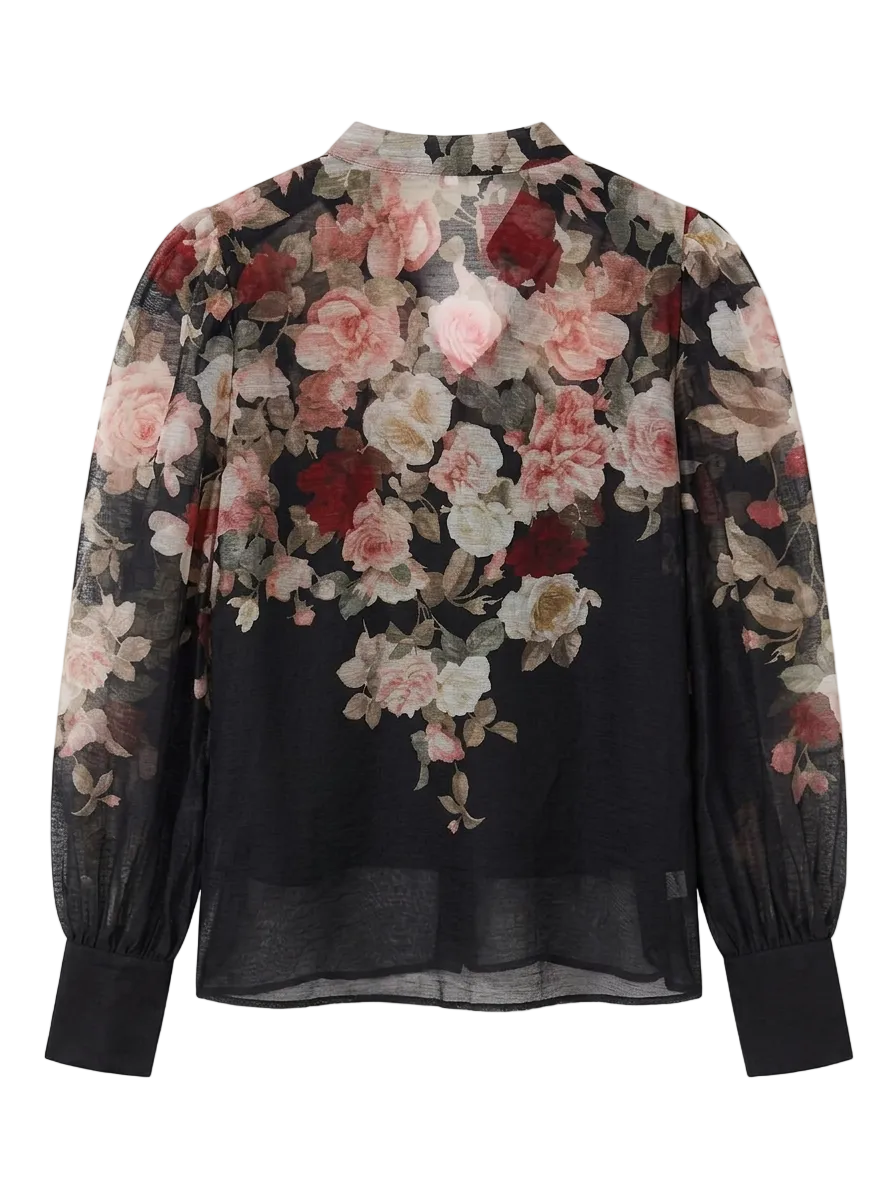 BLK FLORAL WHITE WITH SKIRT  9336