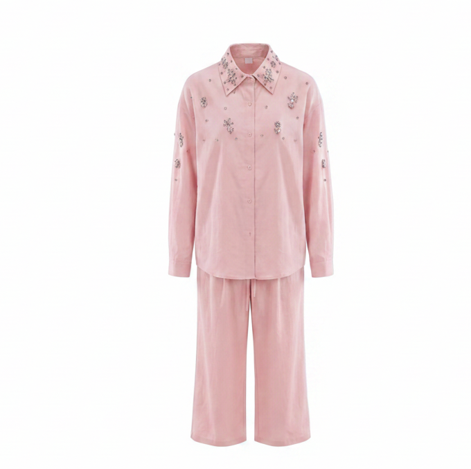 Top with Crystal and Pants 7228
