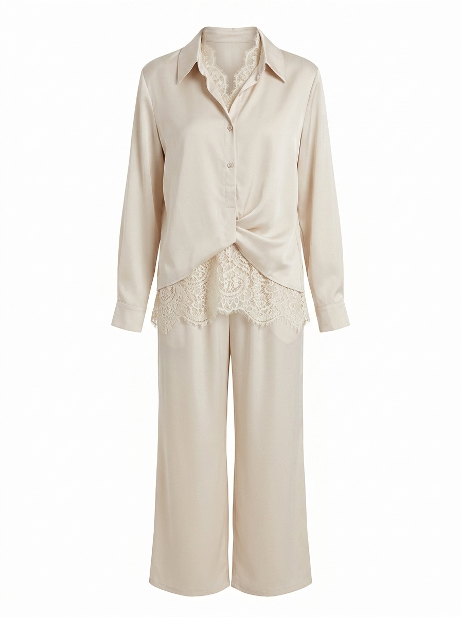 Silk Shirt w/ inner Dantel & Pants 716