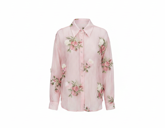 Shirt with white flower and Short