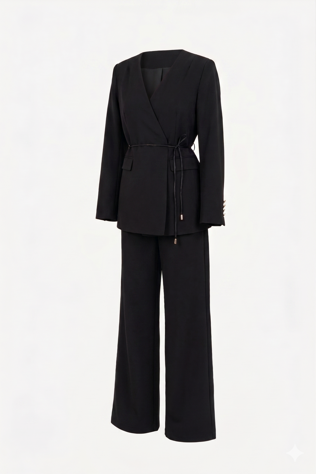Black suit with belt