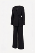 Black suit with belt