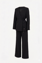 Black suit with belt