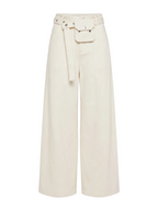 WHITE PANTS WITH BELT 618