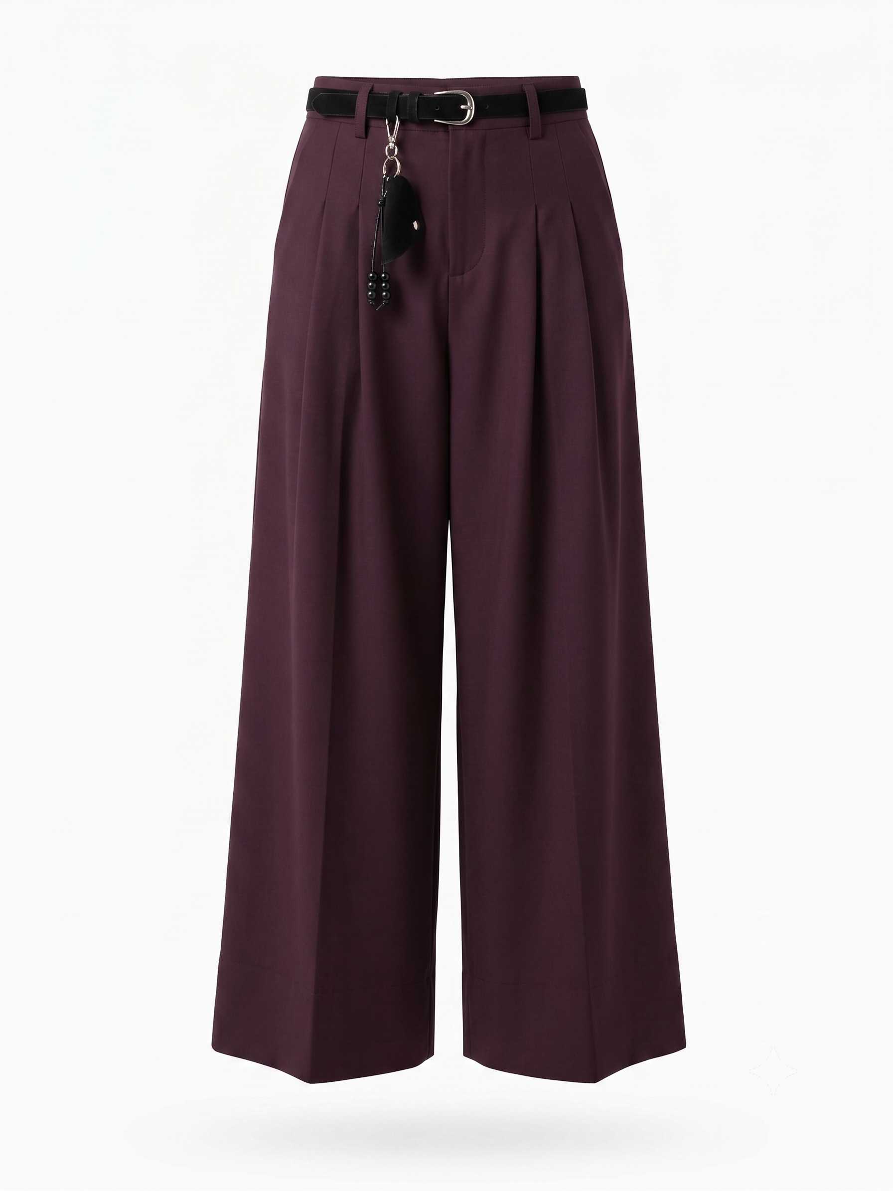 BURGUNDY TROUSER W BRAID BELT