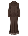 SILK TOP AND SKIRT W DANTEL