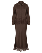 SILK TOP AND SKIRT W DANTEL