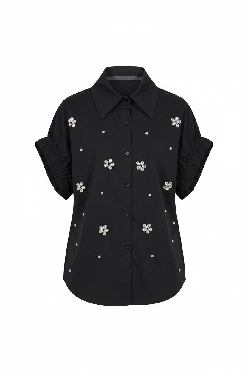 Short Sleeves Shirt with Stone