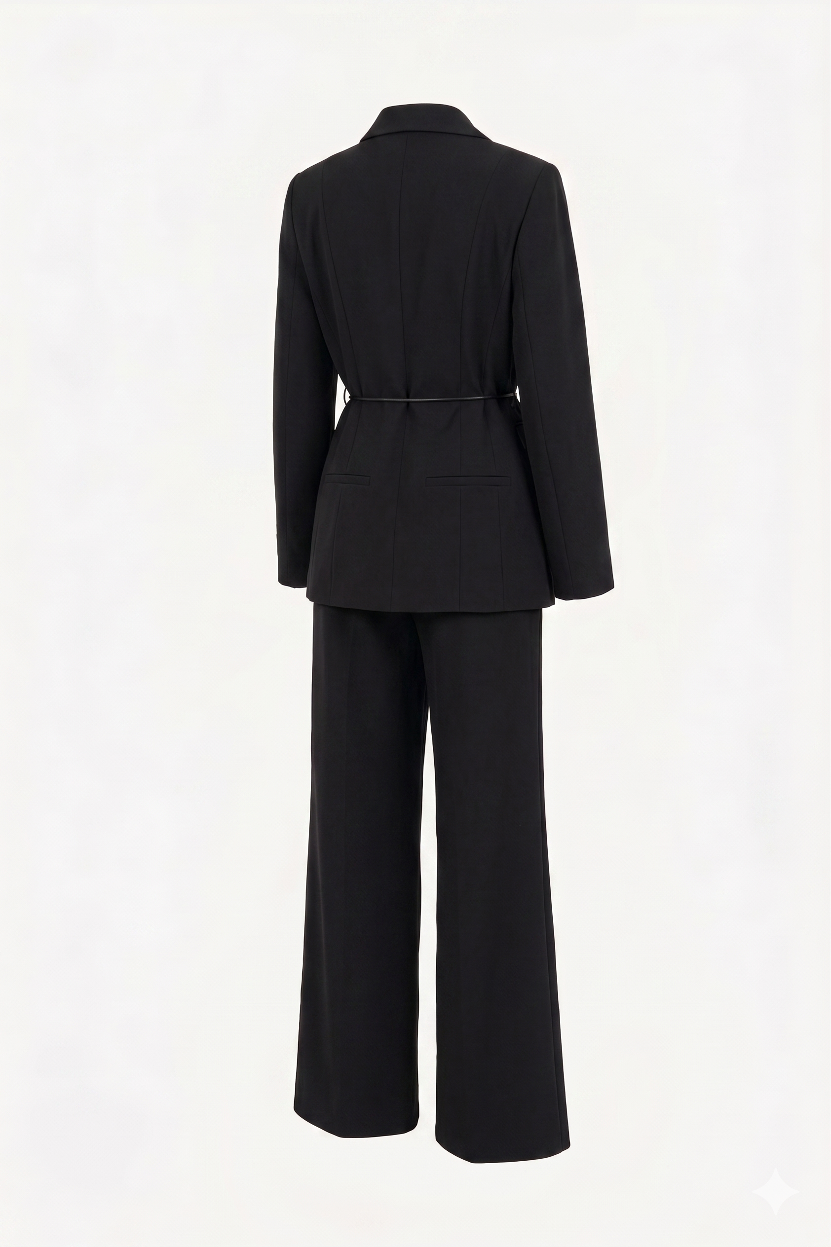 Black suit with belt