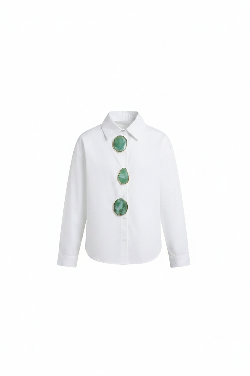 Basic Shirt with Big Stone 1077