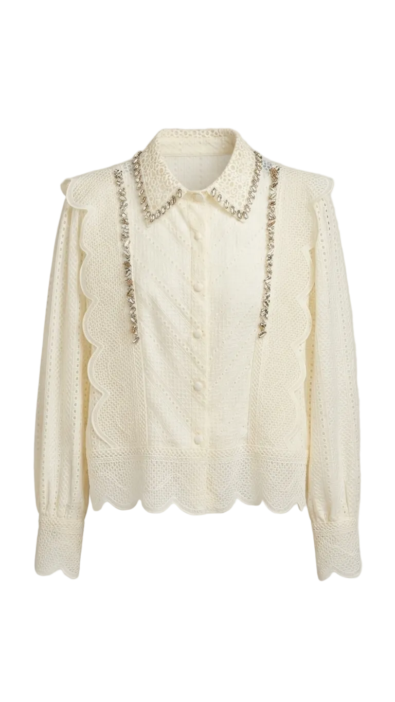 Eyelet Top with Crystal 89186
