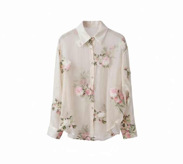 Shirt with white flower and Short
