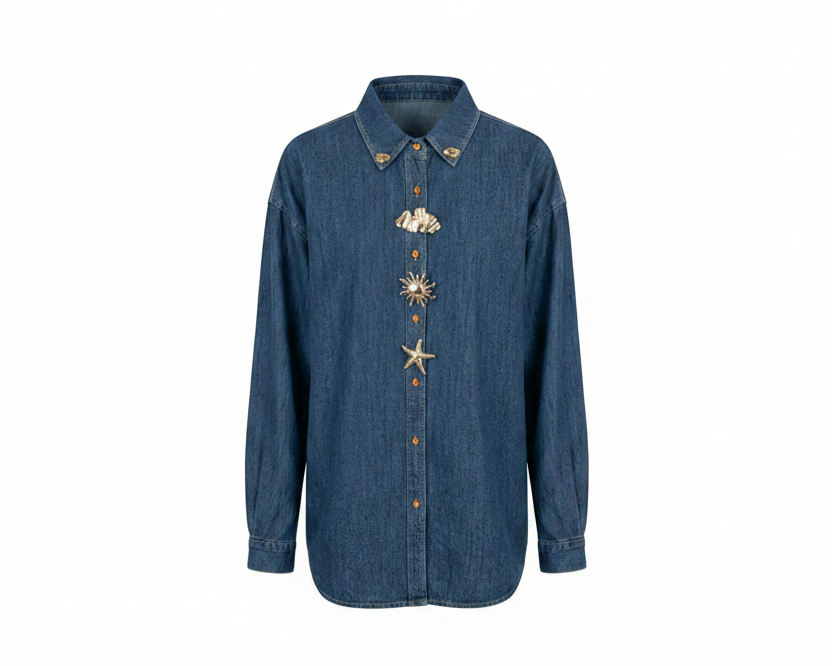 Jeans with Rosegold Brooch 2710