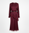 Silk Unbalanced Top with Dantel & Skirt 233